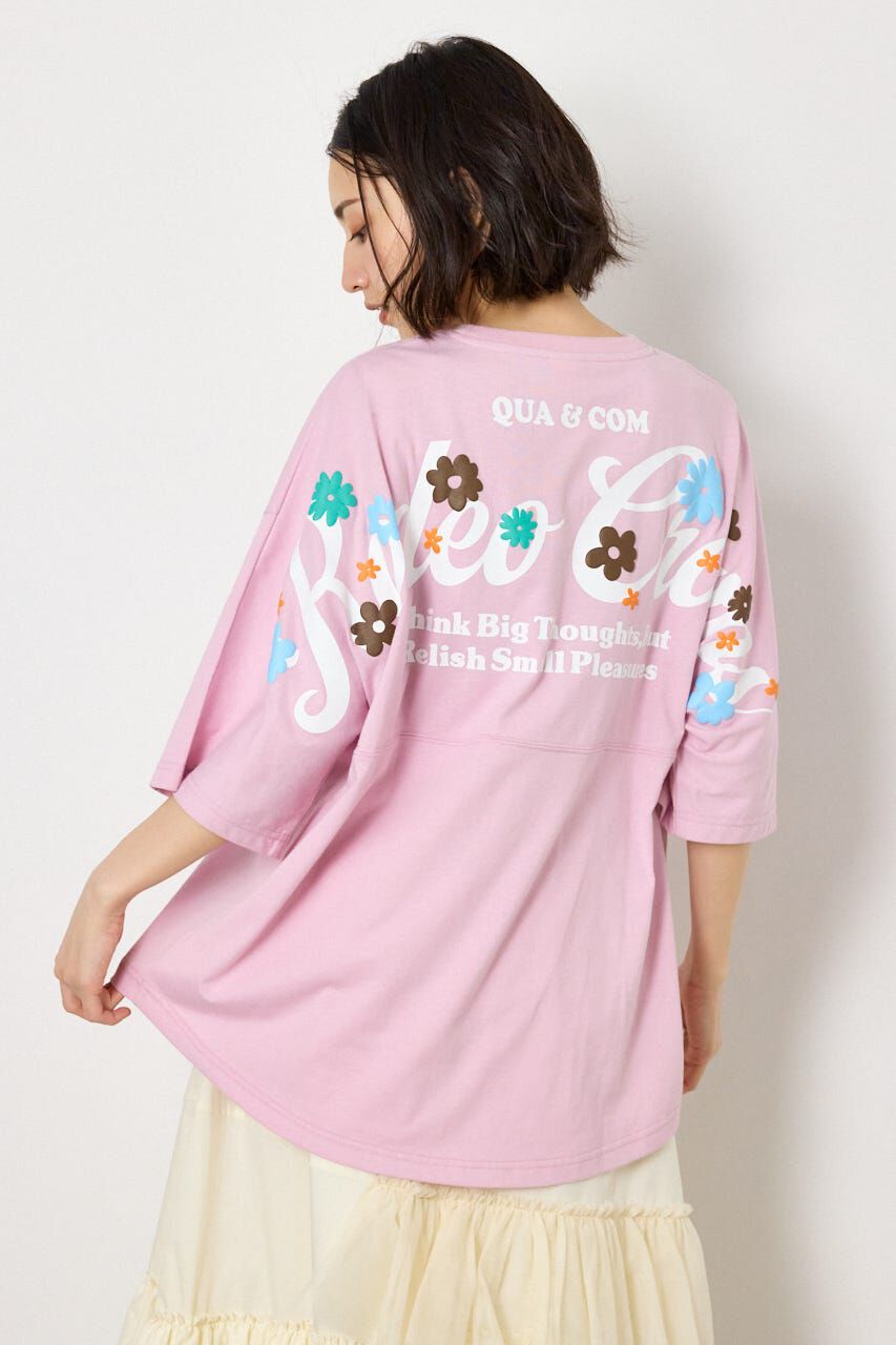 RODEO CROWNS「フラワースクリプトロゴ5分袖Tシャツ」|Tシャツ・カットソー|