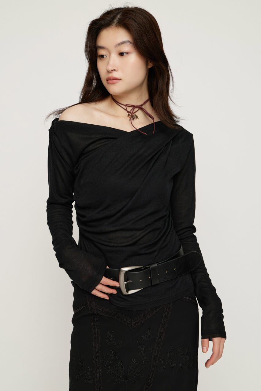 SLY「TUCK DRAPE CUT トップス」|Tシャツ・カットソー|
