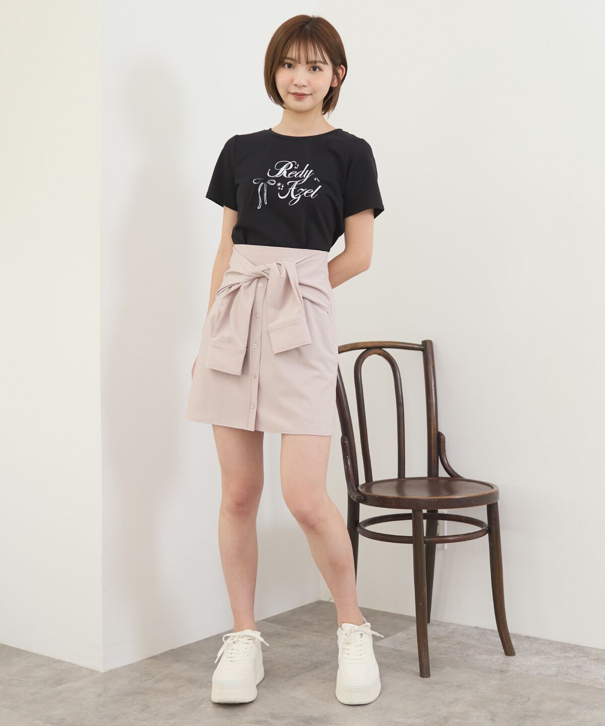 REDYAZEL「レースリボンロゴTシャツ」|Tシャツ・カットソー|