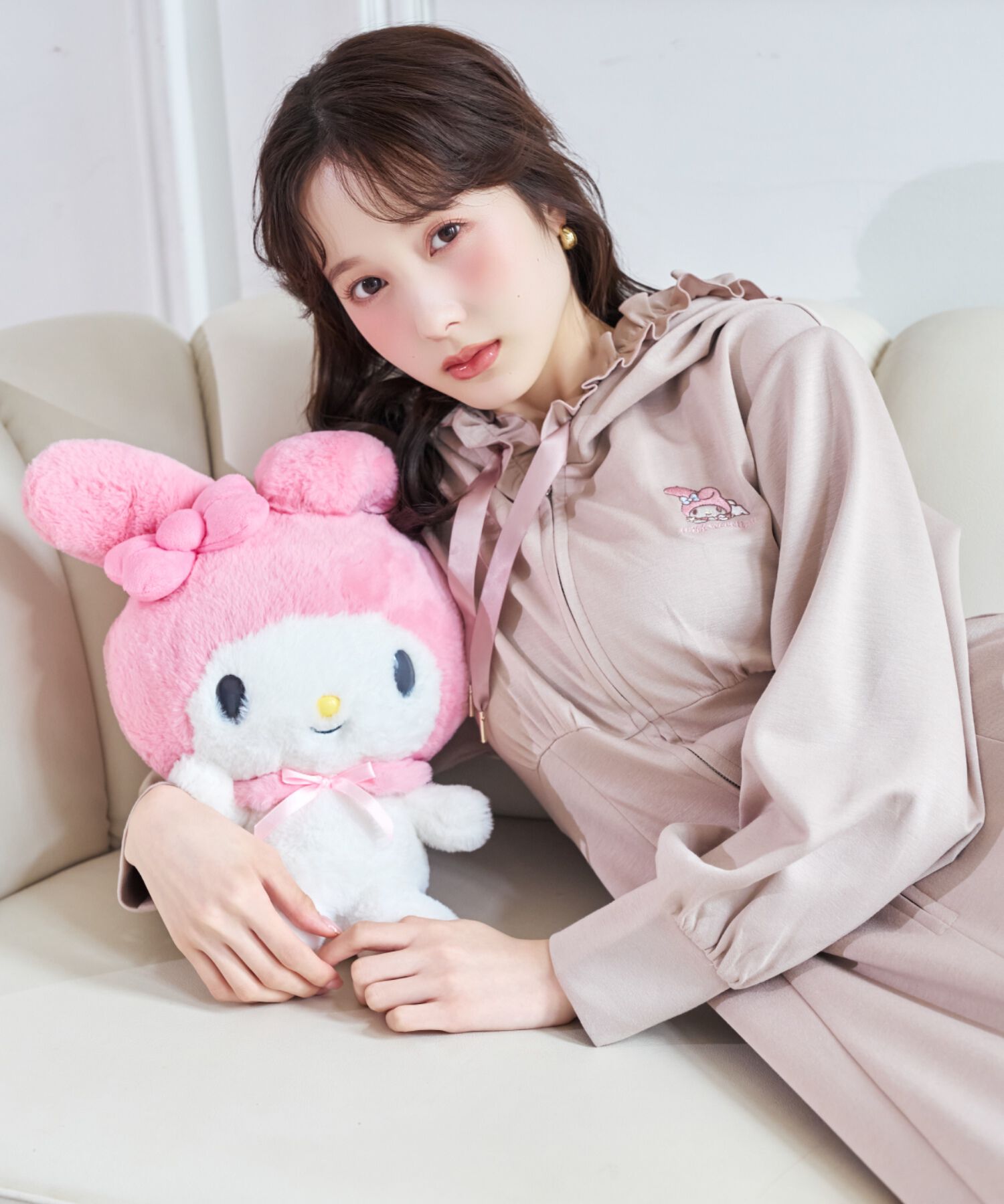 WILLSELECTION「WILLSELECTION&times;マイメロディ＆クロミ 刺繍フリルフードパーカーワンピース」|ワンピース|