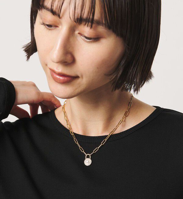 UNITED ARROWS「ラウンド ロック パヴェ チェーン ネックレス」|ネックレス|