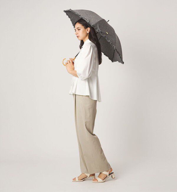 UNITED ARROWS green label relaxing「＜because＞フリルアンブレラ 長傘 晴雨兼用」|傘|