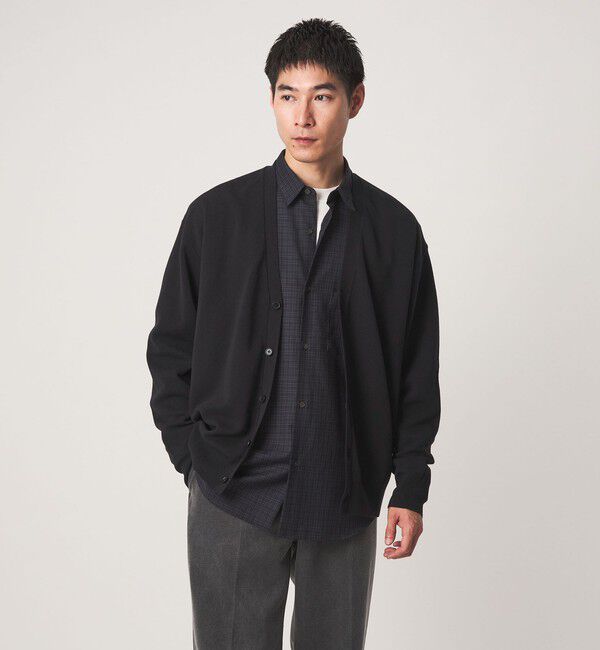 UNITED ARROWS green label relaxing「コットン カシミヤ ミラノリブ Vネック カーディガン -ハンドウォッシャブル-」|カーディガン|BLACK