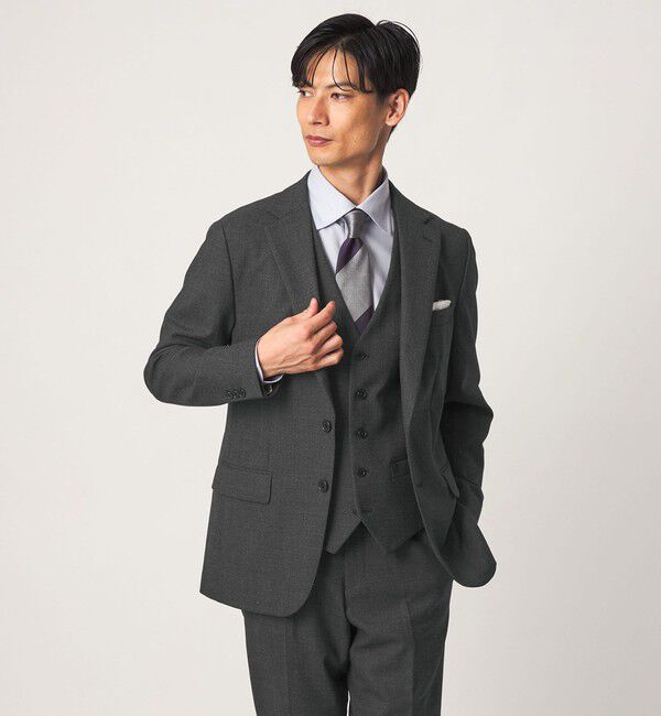 UNITED ARROWS green label relaxing「A+ TWPU バーズアイ 5B スリム セットアップ ベスト」|ベスト・ジレ|