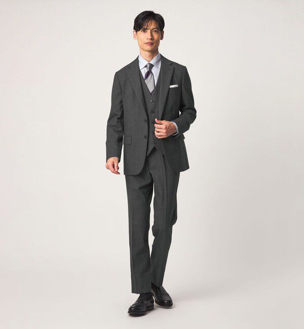 UNITED ARROWS green label relaxing「A+ TWPU バーズアイ 5B スリム セットアップ ベスト」|ベスト・ジレ|