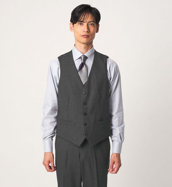 UNITED ARROWS green label relaxing「A+ TWPU バーズアイ 5B スリム セットアップ ベスト」|ベスト・ジレ|