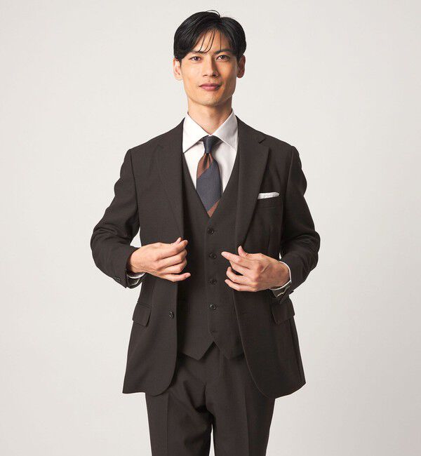 UNITED ARROWS green label relaxing「A+ TWPU バーズアイ 5B スリム セットアップ ベスト」|ベスト・ジレ|