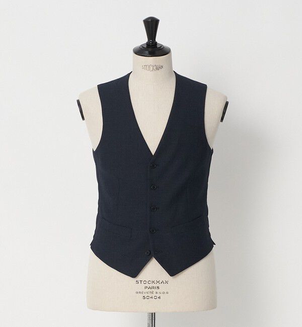 UNITED ARROWS green label relaxing「A+ TWPU バーズアイ 5B スリム セットアップ ベスト」|ベスト・ジレ|