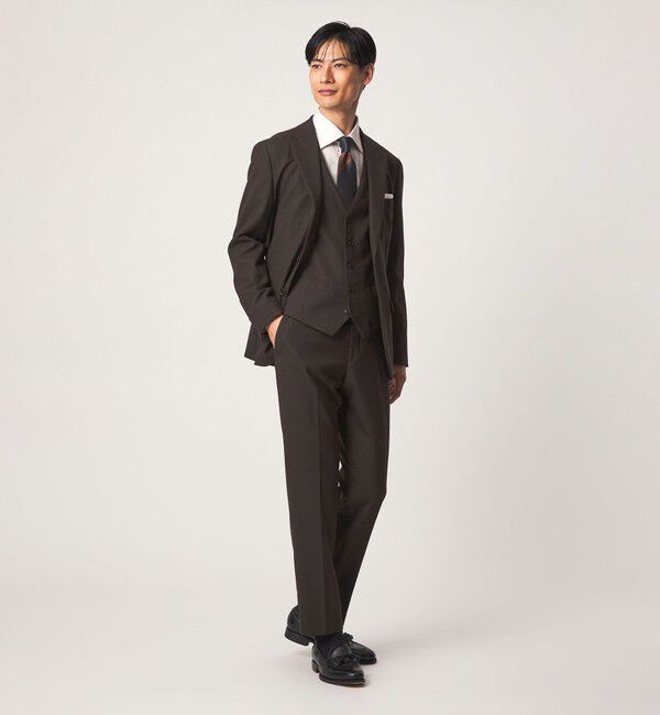 UNITED ARROWS green label relaxing「A+ TWPU バーズアイ アジャスター NP セットアップ パンツ スラックス -ストレッチ-」|スラックス|