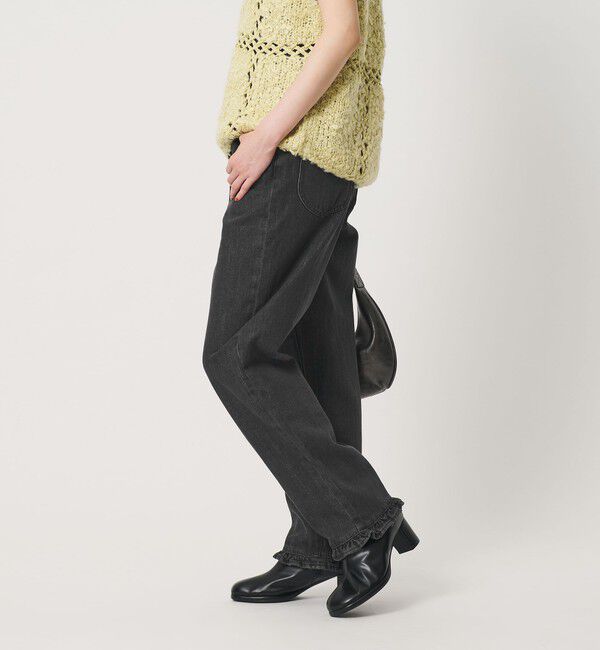 BEAUTY&YOUTH UNITED ARROWS「フリル テーパード デニムパンツ」|デニム|
