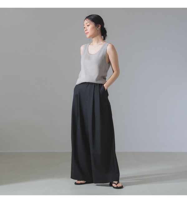 BEAMS SELECTION for WOMEN「ATON / ウールトロピカル ワイドイージーパンツ」|チノ|