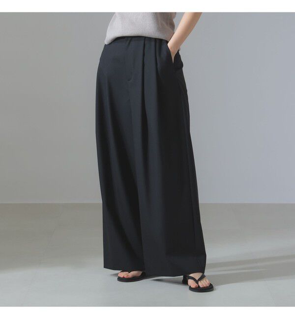 BEAMS SELECTION for WOMEN「ATON / ウールトロピカル ワイドイージーパンツ」|チノ|
