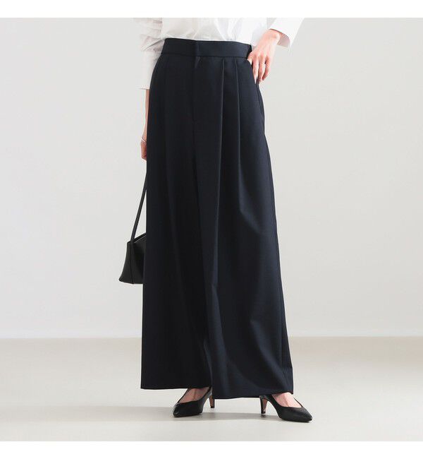 BEAMS SELECTION for WOMEN「ATON / ウールトロピカル ワイドイージーパンツ」|チノ|