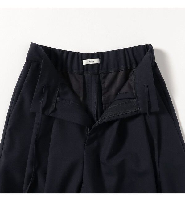 BEAMS SELECTION for WOMEN「ATON / ウールトロピカル ワイドイージーパンツ」|チノ|