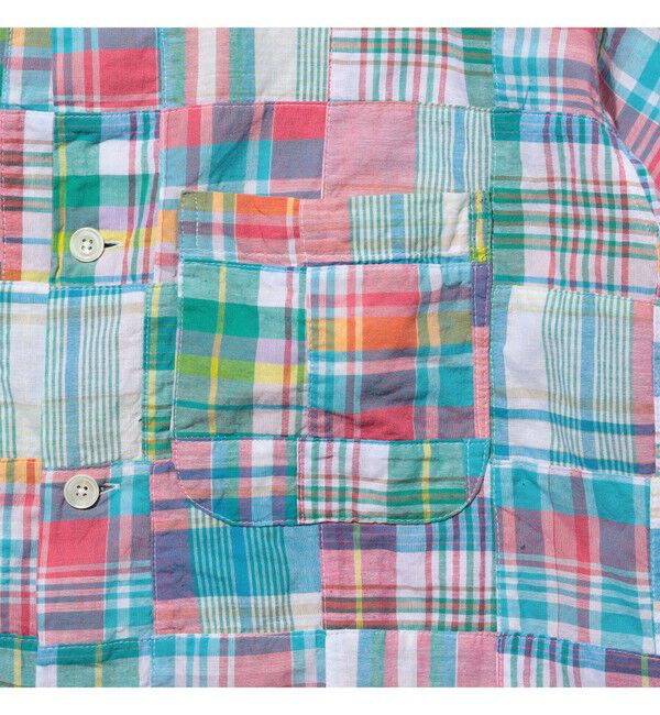 BEAMS PLUS「Cabana Boy-SHT Patchwork Madras Pink」|シャツ・ブラウス|