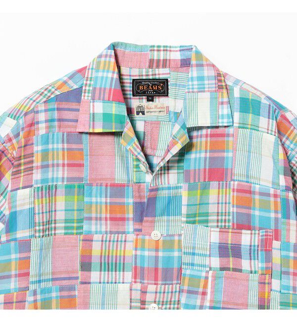 BEAMS PLUS「Cabana Boy-SHT Patchwork Madras Pink」|シャツ・ブラウス|