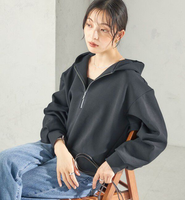 SHIPS for women「《予約》〈洗濯機可能〉エアー ダンボール ジップ アップ フーディー」|パーカー|