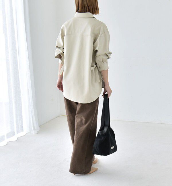 quaranciel「《予約》〈洗濯機可能〉サイドベルト レギュラーカラー シャツ ジャケット」|シャツ・ブラウス|