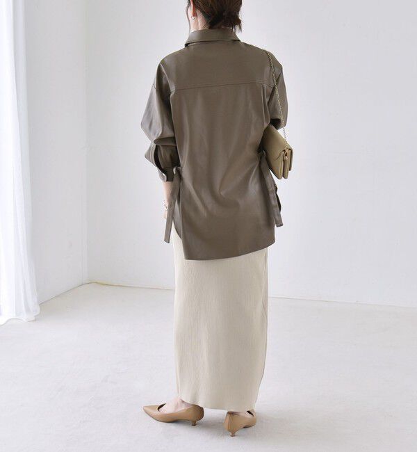quaranciel「《予約》〈洗濯機可能〉サイドベルト レギュラーカラー シャツ ジャケット」|シャツ・ブラウス|