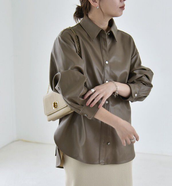 quaranciel「《予約》〈洗濯機可能〉サイドベルト レギュラーカラー シャツ ジャケット」|シャツ・ブラウス|
