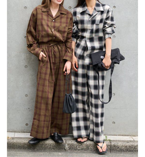 OUTDOOR PRODUCTS Usual Things「PLAIDパターンオープンカラーシャツ」|シャツ・ブラウス|