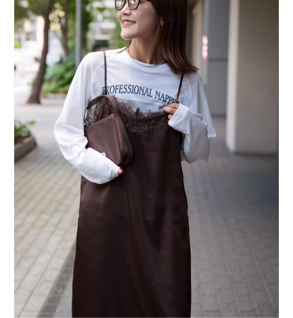 OUTDOOR PRODUCTS Usual Things「サテンレースキャミワンピース」|ワンピース|