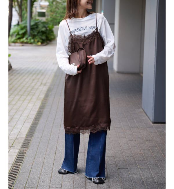 OUTDOOR PRODUCTS Usual Things「サテンレースキャミワンピース」|ワンピース|