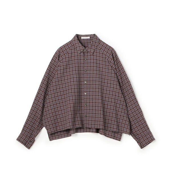 GALERIE VIE「コットンセルロースチェック ラグランスリーブシャツ」|シャツ・ブラウス|48 ブラウン系