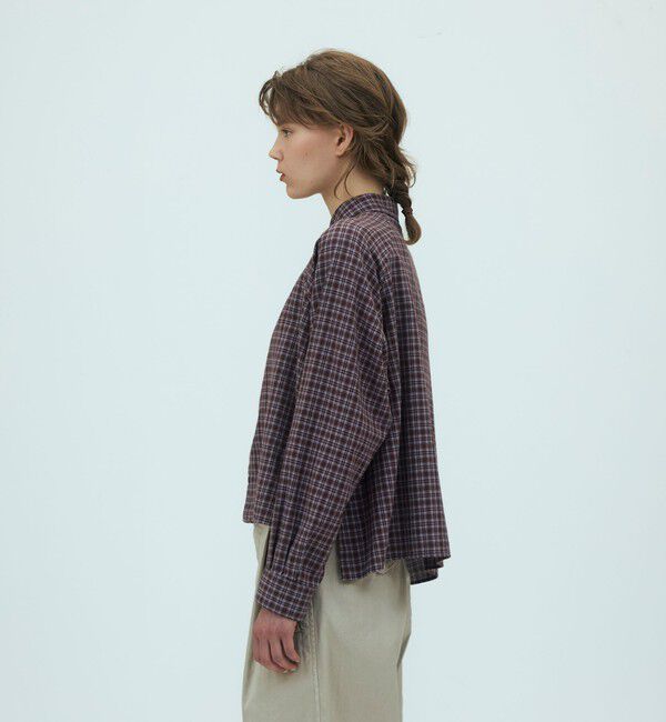 GALERIE VIE「コットンセルロースチェック ラグランスリーブシャツ」|シャツ・ブラウス|