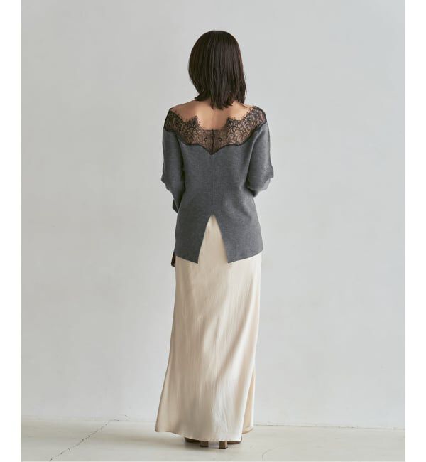 NOBLE「レースコンビニットプルオーバー」|ニット・セーター|