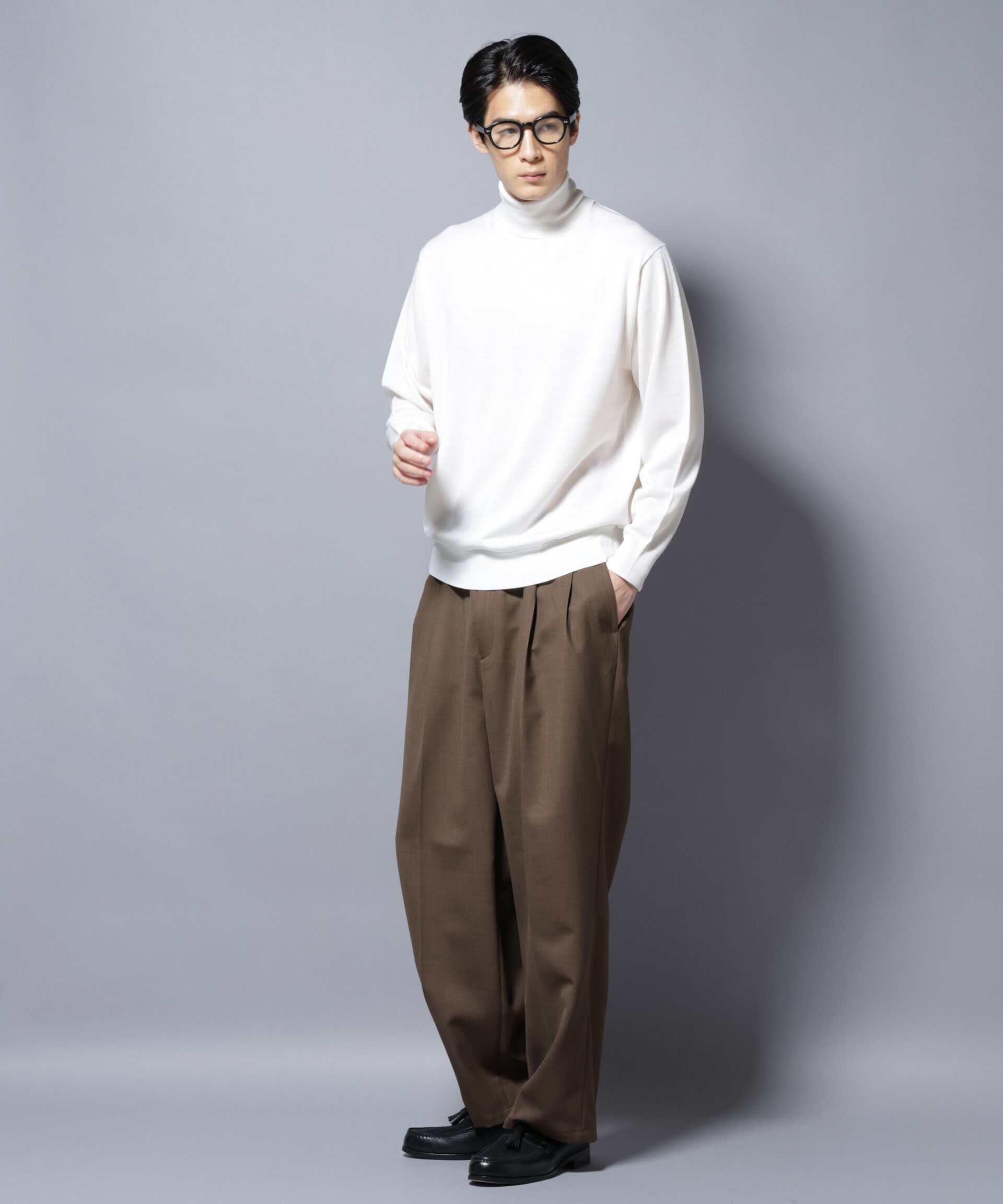 nano･universe「「毛玉レスニット」ファインゲージタートルネック」|ニット・セーター|