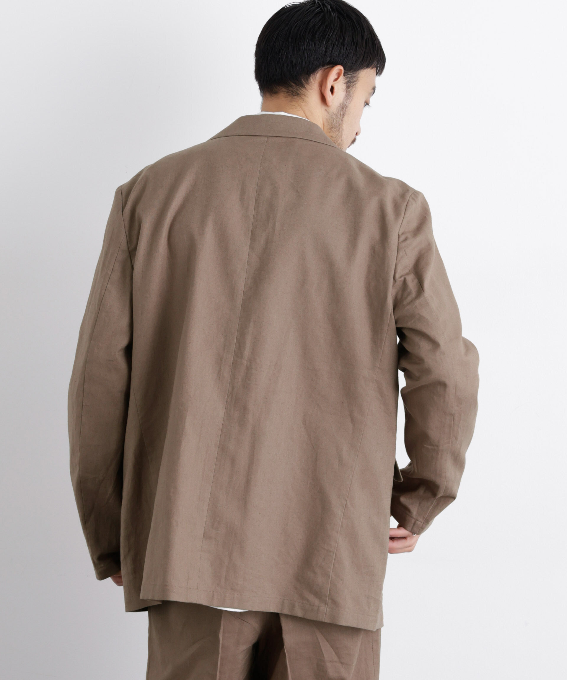 NANO universe「｢FRENCH LINEN｣ リネンコットンセミダブルJK（セットアップ可）」|テーラードジャケット|