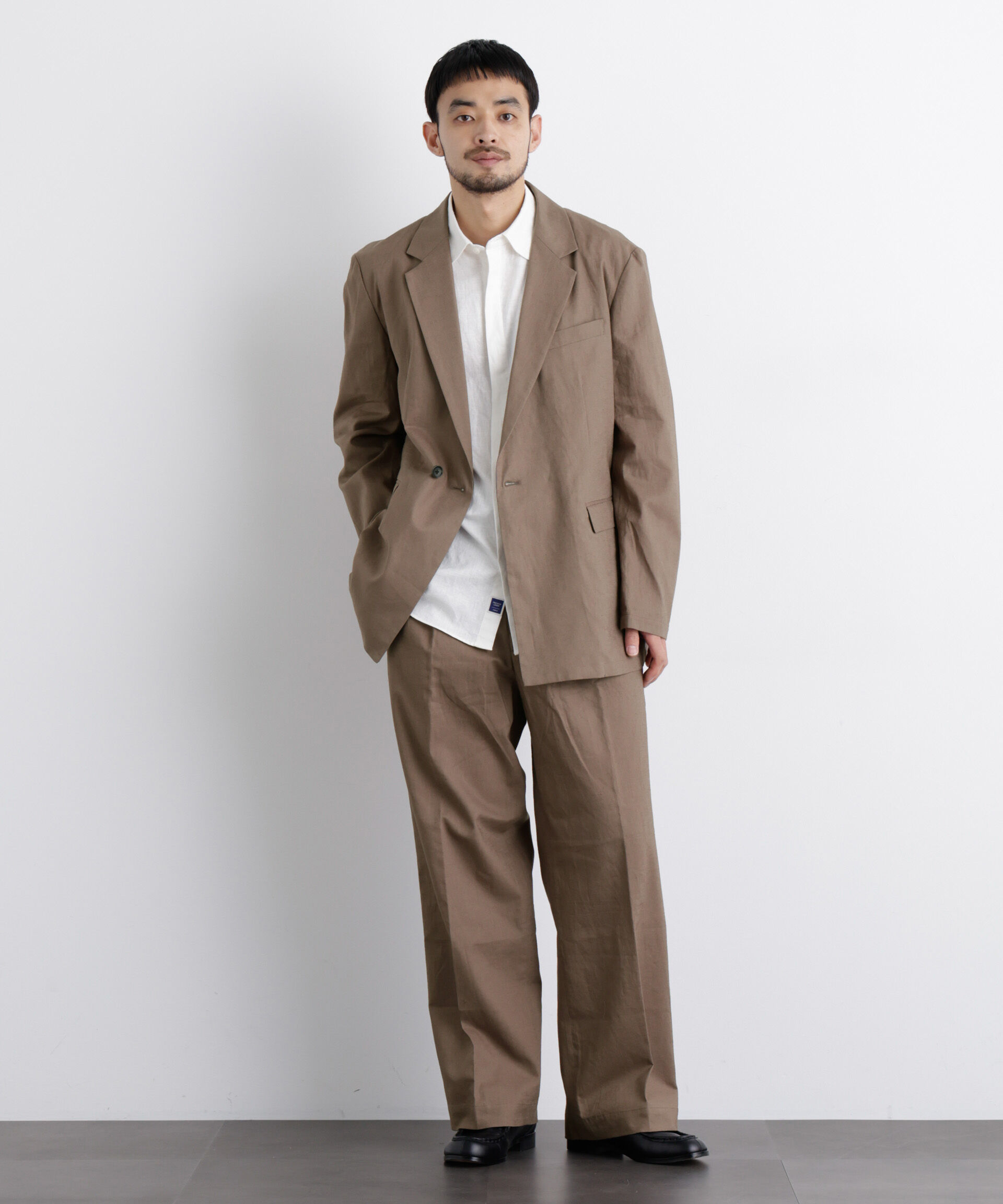 NANO universe「｢FRENCH LINEN｣ リネンコットンセミダブルJK（セットアップ可）」|テーラードジャケット|