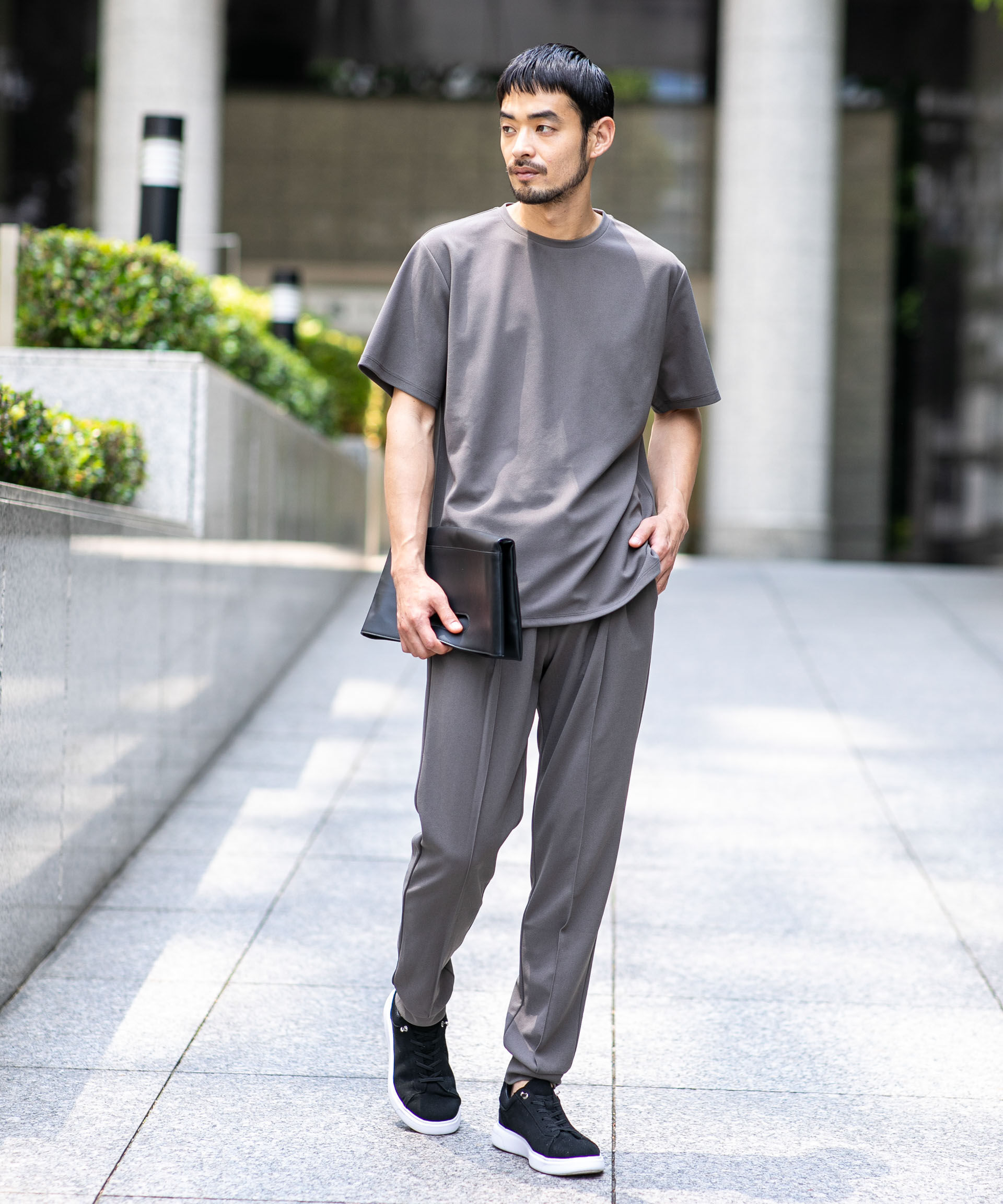 NANO universe「『Begin 9月号掲載』｢DamerinoPack｣ forJetSetter ワンマイルセットアップ」|Tシャツ・カットソー|グレージュ3