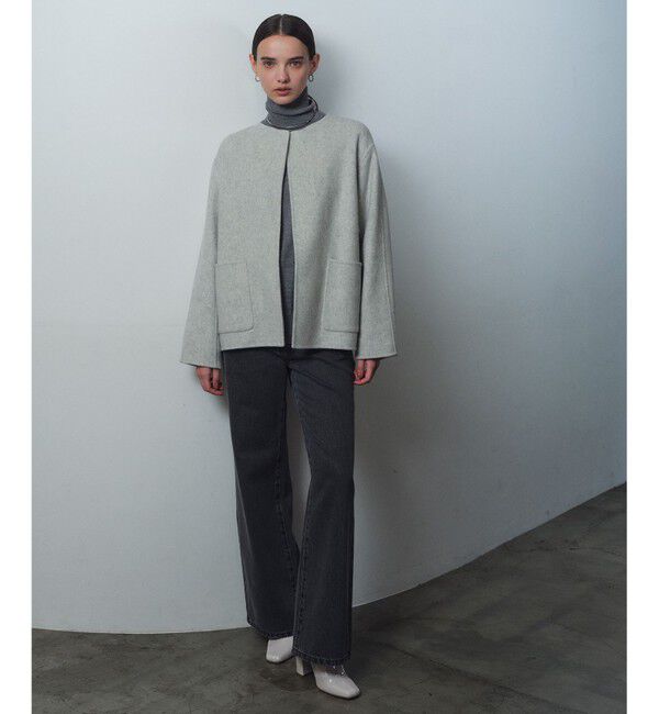 BEIGE,「【WEB限定】PAYSON / ウールリバーノーカラーショートコート」|ノーカラージャケット|