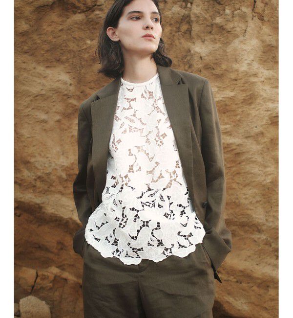 BEIGE,「【Precious掲載】MICA / リネンブレンドテーラードジャケット」|テーラードジャケット|Khaki
