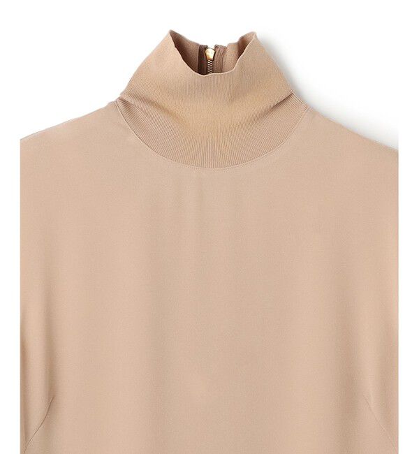 BEIGE,「FLEUR / 異素材ネック ロングワンピース」|ワンピース|