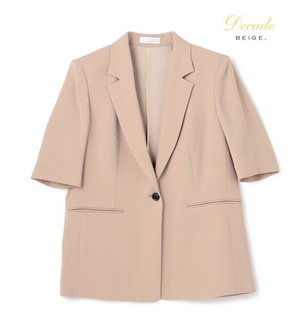 BEIGE,「【セットアップ対応】CINDY / ハーフスリーブジャケット」|テーラードジャケット|Taupe