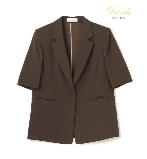 BEIGE,「【セットアップ対応】CINDY / ハーフスリーブジャケット」|テーラードジャケット|Brown