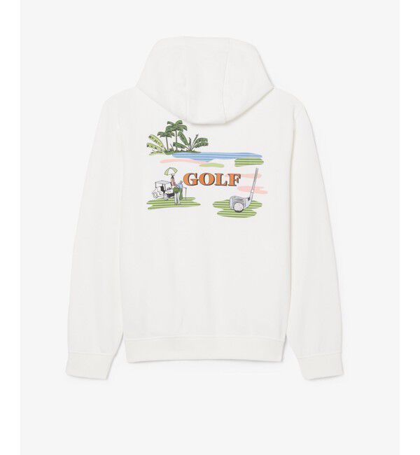 LACOSTE「フリース切り替えゴルフプリントフーディー」|パーカー|