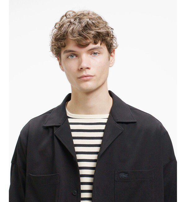 LACOSTE「鹿の子地オープンカラーシャツジャケット」|シャツ・ブラウス|