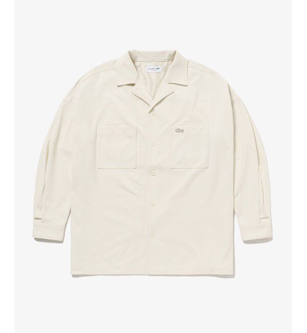 LACOSTE「鹿の子地オープンカラーシャツジャケット」|シャツ・ブラウス|