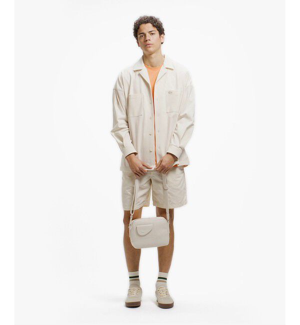 LACOSTE「鹿の子地オープンカラーシャツジャケット」|シャツ・ブラウス|