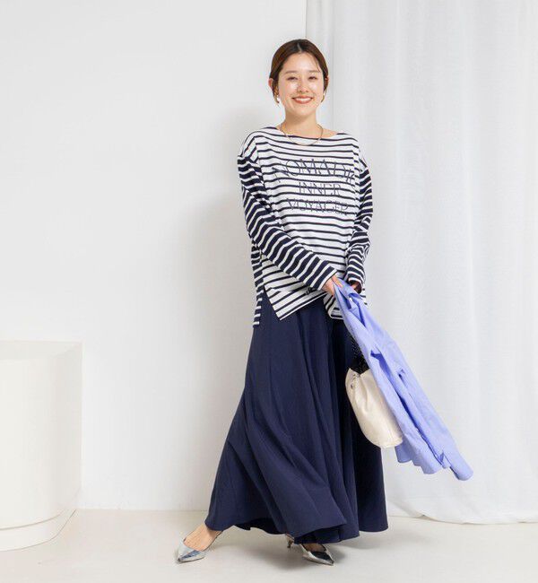 NOLLEY'S「【WEB限定】ウォッシャブルボーダープリントロンTee」|Tシャツ・カットソー|