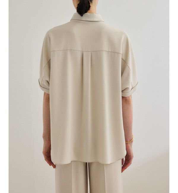 ROPE「【洗える・カセット服】バックサテン ドルマンブラウス/お仕事・通勤・セットアップ対応」|シャツ・ブラウス|