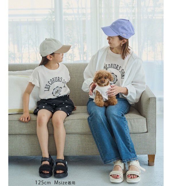 Rope&rsquo;Picnic「カレッジロゴプリントフレアスリーブピグメントTシャツ/リンクコーデ」|Tシャツ・カットソー|