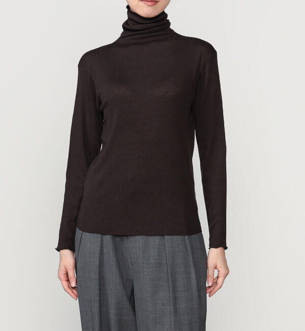  「TICCA | ウールシルク ボトルネックプルオーバー WOMEN」|Tシャツ・カットソー|CHARCOAL