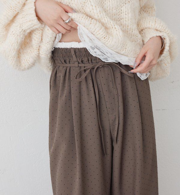  「ラインストーンWベルトパンツ」|チノ|