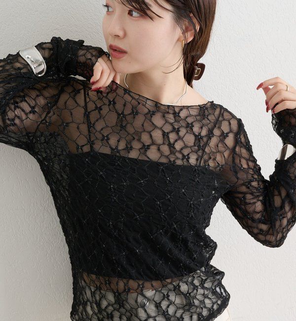  「キラキラレースプルオーバー」|Tシャツ・カットソー|