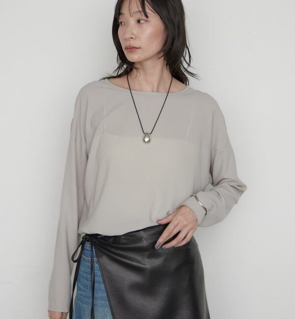  「《万能トップス》【JAPAN MADE】ストレッチジョーゼットプルオーバー」|シャツ・ブラウス|グレー